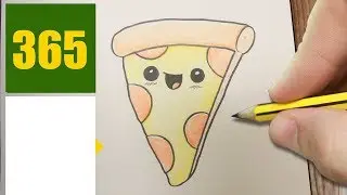 hur man ritar PIZZA  steg f&ouml;r steg -  ritningar l&auml;tt