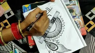 Jay Shree Krishna flute drawing by Vaishali art #mandalaart
