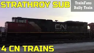 Railfanning Strathroy Sub With 4 CN Trains