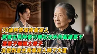 民間故事：70歲阿婆深夜賣泥人，窮書生見阿婆可憐花光所有銀錢買下，遭妻子嘲諷大傻子，沒想到書生竟靠泥人轉了大運