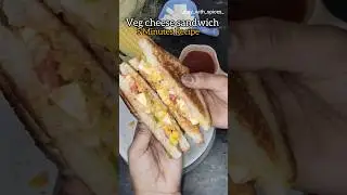 Veg Cheese Sandwich🤤5 Minutes Recipe#youtubeshorts #ytshorts #shorts #recipe #vegsandwich #sandwich