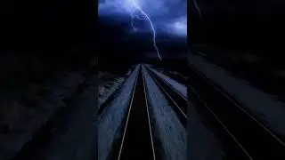 Night sky Raining video | Train travel at night #nightsky #night #lighting #thunderstorm #raining
