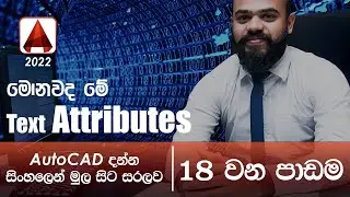 AutoCAD Basic Tutorial (Sinhala)- Part 18 - Title blocks (02) | Attributes text | Field