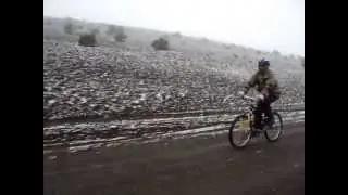 Biking downhill Chimborazo Volcano Ecuador
