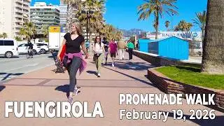 Fuengirola February 19, 2026 Promenade Walk Malaga Costa del Sol Spain [4K]