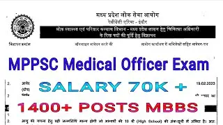 MPPSC MEDICAL OFFICER EXAM -2022 II 1400+ POSTS II MBBS II