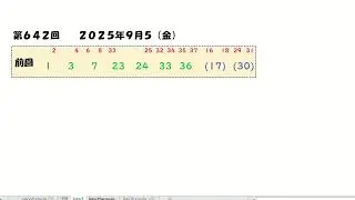 予想数字 第642回 LOTO7 ロト7 2025年9月5日 (金) HiromiTV