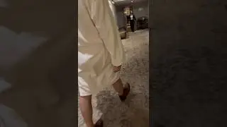 Walking in bathrobe and boots through Scottish hotel #shorts #scotland #edinburgh #bathrobe #boots