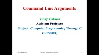 Command Line Arguments