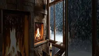 Outside Is a Blizzard, Inside Is Warm  ❄️🔥 #shorts #4k #fireplace #winter
