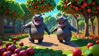 Four Happy Hippos Know Red and Blue | Learn Colors with Hippo Song | Fun Kids Nursery Rhyme