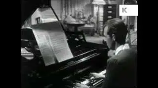 1940s Composer at Work at Piano, Writing Music