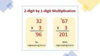 Double-digit with single-digit multiplication with carry and without carry