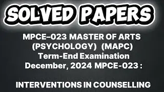 IGNOU M.A. Psychology Previous Year Question Papers