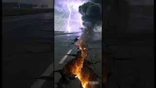 Street Splits Open as Lava Erupts &ndash; AI-Generated Disaster