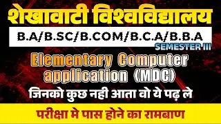 MDC Computer Application | Semester III | Important Questions| B.A/B.Sc/B.Com/BCA/BBA |