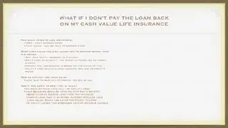 What If I Don't Pay the Loan Back on My Cash Value Life Insurance? : Insurance, Loans & More