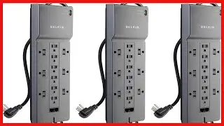 Belkin 12 Outlet Power Strip Surge Protector with 10 Foot Cord and Telephone, Ethernet, Coaxial Prot