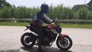 2021 Honda CB650R custom exhaust with no db killer revs and flyby