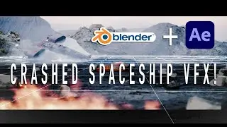 Crashed Airship VFX: Compositing Walkthrough ft. CityBuilder3d Add-on ➡ (Blender + After Effects!)