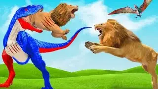 Wild Lion vs Dinosaur : Animal Battle Simulator 🦁 lion wala game play video dinosaur game fighting