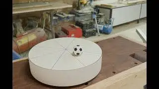 A ball rolling on a rotating cone