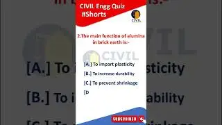Q2.Civil engineering Quiz #civilengineering #rrb #ssc #ese2021 #gate