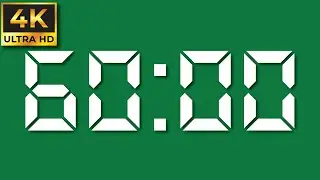 1 Minute | Digital Clock Timer | Green Screen Countdown Animation