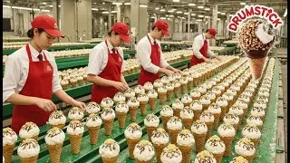 How Drumstick Ice Cream Cones Are Made in the Factory | Millions Produced Every Day