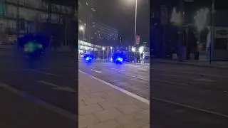 Police escort Everton football team in Liverpool city  #emergencyvehicles  #everton #liverpool