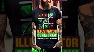 CorelDRAW ou Illustrator? Como Criar Arte Inusitada de Jogo da Velha para Camisetas #159 #shorts