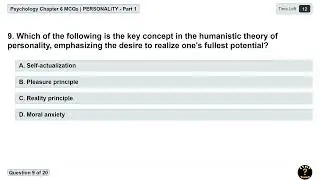 Psychology Chapter 6 MCQs | Personality | Multiple Choice Questions - Part 1