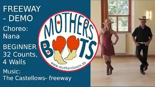 (DEMO) FREEWAY Choreo from Nana, BEGINNER DANCE, 32 Counts, Music: The Castellows #MothersBoots