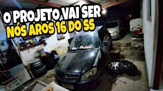 COLOQUEI OS AROS 16 PELA PRIMEIRA VEZ NO MEU CELTA ! ( ficou lindo de mais )
