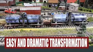 Weathering HO Scale Oil Tanker Cars / Wagons - #modelrailroad #modelrail #modelrailway #modeltrain