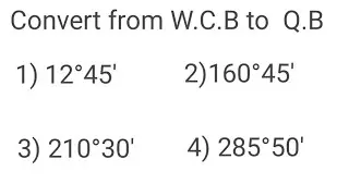@GlowsAcademy#W.C.B TO Q.B #survey#whole circle bearings to -quadrantal bearings#