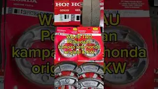 Perbedaan kampas rem belakang honda original & KW #Honda #AHM #vario #beat #pcx #vario125#kampasrem