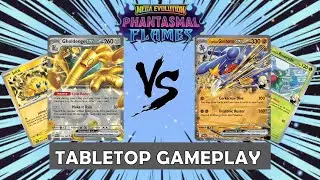 TABLETOP GAMEPLAY | CYNTHIA'S GARCHOMP VS GHOLDENGO/JOLTIK