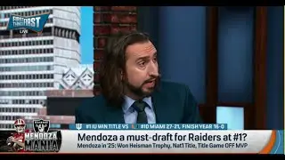 FIRST THINGS FIRST | Nick Wright CONFIDENT Las Vegas Raiders MUST DRAFT Mendoza | NFL