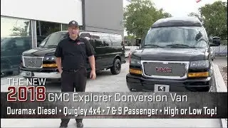 Lifted 2018 Duramax Diesel Quigley 4x4 7 & 9 Pass | Explorer Vans | High & Low Top