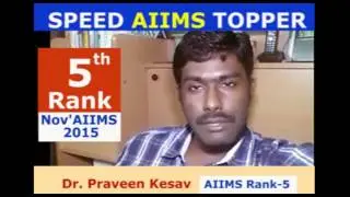 SPEED AIIMS NOVEMBER 2015 TOPPERS