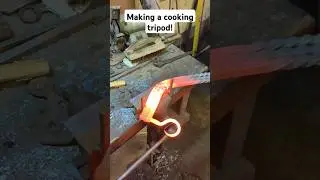 Forging a medieval cooking tripod #shorts #blacksmith #medieval