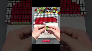 I Built the YouTube Logo with 100 Rubik's Cubes! INSANE Cube Mosaic Art! #trending #tricks #sigma