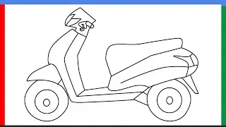 How to draw a Scooter step by step for beginners