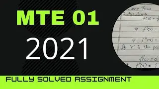 #MTE 01 || FULLY SOLVED IGNOU ASSIGNMENT 2021 || CALCULUS