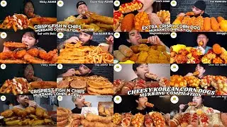 ASMR | 1 HOUR BEST FISH N CHIPS VS CORN DOGS MUKBANG COMPILATION |