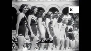 1940s, 1950s USA, Miss America Beauty Queen Pageant and Parade, Atlantic City, 16mm
