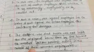 Doctrine Of Common Employment  (Tort ) (5th Sem)    (Part 9)