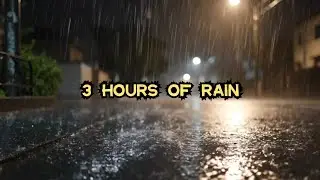 Heavy Night Rain on Empty City Street 🌧️ 3 Hours of Real Rain Sounds for Deep Sleep & Relaxation