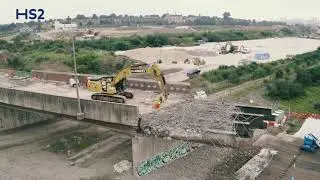 Disused bridge in Birmingham safely demolished to prepare for construction of HS2